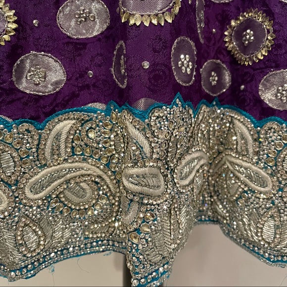 Purple Foil Salwar Kameez Indian 3-Piece Set – Size 40 - Picture 7 of 15